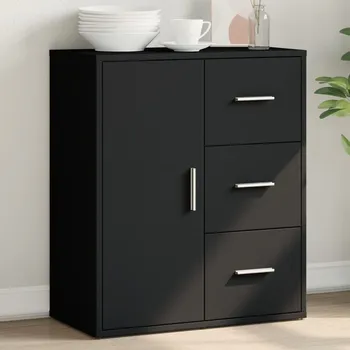 Příborník do zásuvky Příborník černý 60 x 31 x 70 cm kompozitní dřevo - 8721012493742