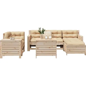 Zahradní nábytek vidaXL 7dílná zahradní sedací souprava impregnovaná borovice [3250509] Barva: Přírodní borovice