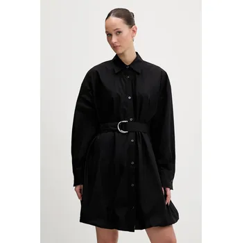 Dámské oblečení Bavlněné šaty HUGO Kumira 50553554 černá 99X, vel. 34