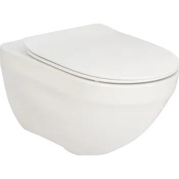 Klozet Roca Hebe závěsná WC mísa Rimless s pomalu padajícím SLIM sedátkem A34H1380
