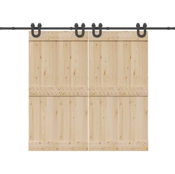 Dveřní kování Sada příslušenství pro posuvné dveře 366 cm ocelová černá - 8721102857904