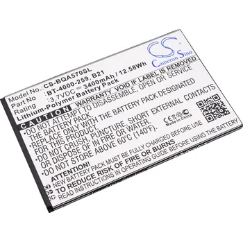 Baterie pro mobilní telefon Baterie Cameron Sino CS-BQA570SL, Li-Polymer, 3400