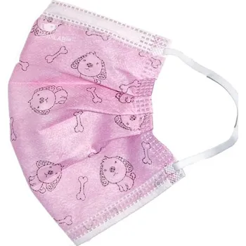 rouška Dětská rouška 3-vrstvá pejsek Respilion 10ks Barva: Růžová