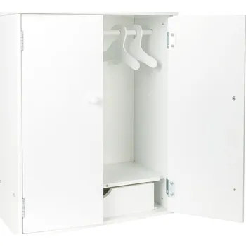 Výuková hračka Small Foot Šatní skříň pro panenky bílá - poškozený obal