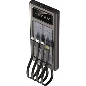 Powerbanka Powerbanka 2GO 2GO Powerbanka Solar 10000mAh s LED Taschenlampe schwarz