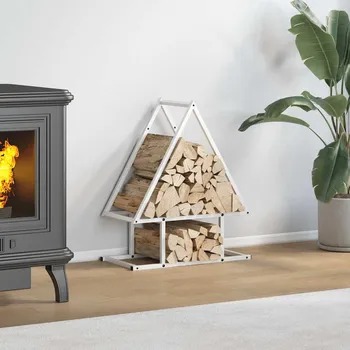 Stojan na palivové dřevo bílý Ocel válcovaná za studena - 8721158788498