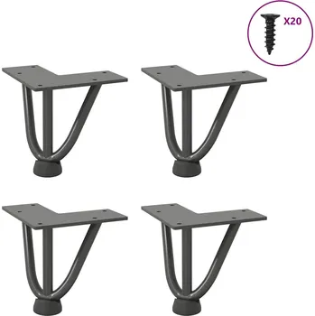 Konferenční stolek Nohy na konferenční stolek ve tvaru vlásenky 4 ks antracitové 10 cm masivní ocel - 8721102955952