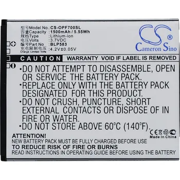 Baterie pro mobilní telefon Baterie Cameron Sino CS-OPF700SL, Li-Ion, 1500