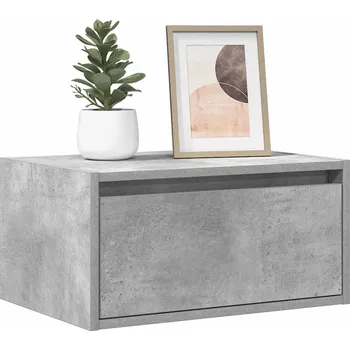 Noční stolek Nástěnný noční stolek s LED osvětlením betonově šedý - 8721158663306