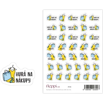 samolepka Fleppi Samolepky Nákupy oblečení
