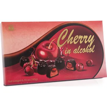 Bonboniéra Charlock, s.r.o., Rybná 24, Praha - Vyrobeno na Ukrajině Bonbony z hořké čokolády s náplní s višní v alkoholu 190g
