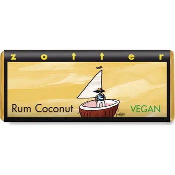 Čokoláda Zotter bio plněná hořká čokoláda Rumový kokos, 70 g