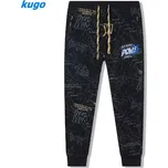 Chlapecké tepláky Kugo FT6029 černé / béžové doplňky