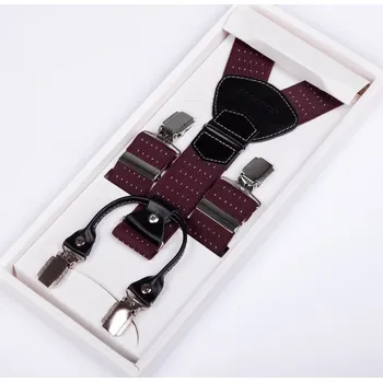 Kšandy Luxusní bordó kšandy kožená poutka Assante 90043, Velikost Uni