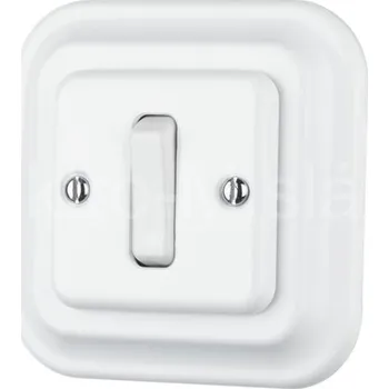 vypínač VINTAGE vypínač 6 hranaté keramika bílá s rámečkem K2-R120Q-W