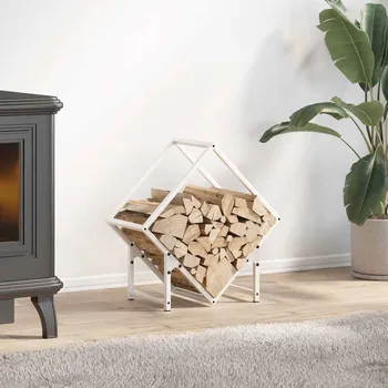 Stojan na palivové dřevo bílý Ocel válcovaná za studena - 8721158788139