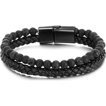 Náramek Pánský dvojitý náramek černý