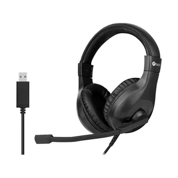 Sluchátka Sluchátka k PC C-TECH MHS-05U, USB černá