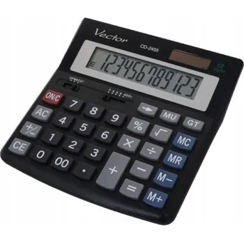 Kancelářská technika Kancelářská kalkulačka Vector CD-2455 12místná černá duální napájení GT