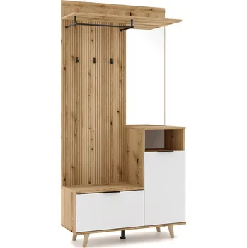 Předsíňová stěna Předsíňová stěna Nordic 100 cm dub Evoke/bílá