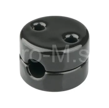 Napájecí kabel VINTAGE příchytka na kabel černá keramika 28x18mm K114