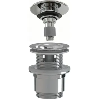 Odvodňovací žlab CERANO - Umyvadlová výpusť - 5/4“ click-clack s přepadem - neuzavíratelná - plast - 35/50mm - chrom