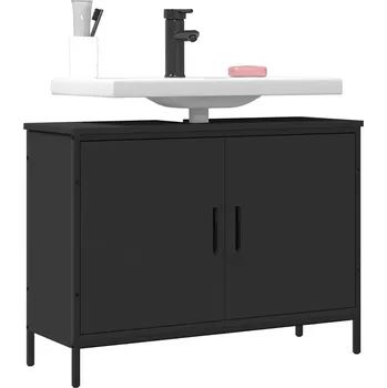 Koupelnový nábytek Koupelnová skříňka pod umyvadlo černá 80x30x60 cm kompozit - 8721012377479
