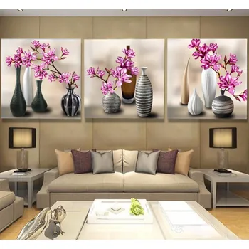 Diamantové malování Diamantové malování - Květiny a vázy (3x 30x30)