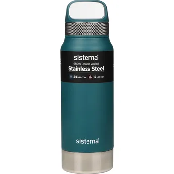 Láhev Sistema Hydrate Stainless Steel nerezová termoska 650 ml zelená
