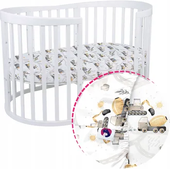 Prostěradlo Prostěradlo do postýlky Waldin OVÁLNÉ 123x73 s gumou, bavlněné, různé vzory