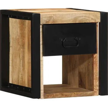 Noční stolek Noční skříňka 40x35x40 cm Masivní surové dřevo Mango - 8721158313287