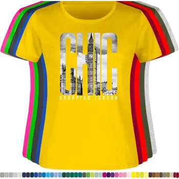 Dámské tričko levne-damske-bavlnene-tricko-potisk-nakup-New-York Barva: Yellow - žlutá, velikost: L