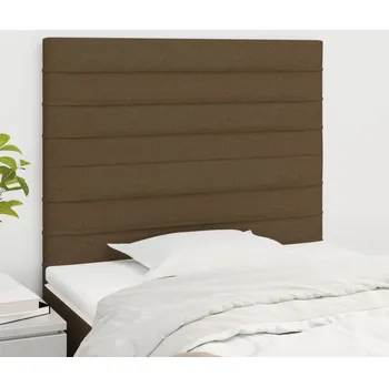 Čelo postele 2 ks tmavě hnědé 80 x 5 x 78/88 cm textil - 8720287243137