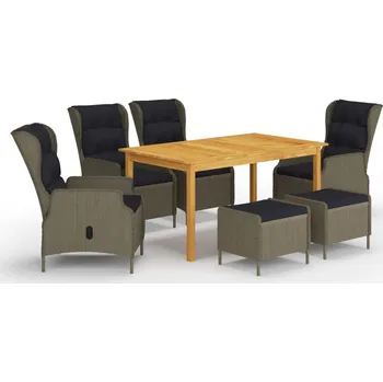 Zahradní sestava 7dílný zahradní jídelní set hnědý - 8720286338834