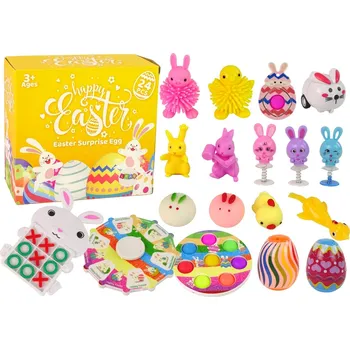Velikonoční dekorace SADA SENZORICKÝCH HRAČEK FIDGET TOYS VELIKONOČNÍ ANTISTRESOVÉ 18 KS