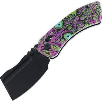 kapesní nůž Kansept Korvid V Blackwash D2 Jade G10 with Purple Undead Print TE2030V5
