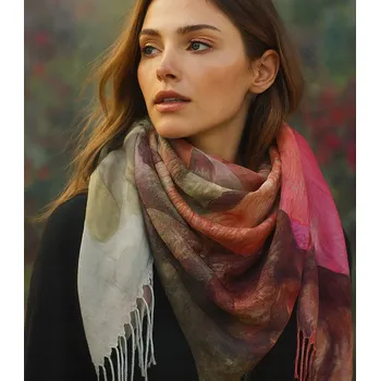 Šátek Agrafka šátek s květinami – polyester