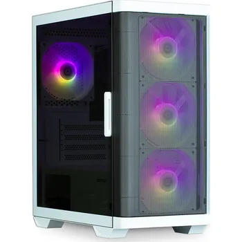 PC skříň Zalman skříň M4 White / miniT / 4x 120mm ARBG fan / 2xUSB 3.0 / 1xUSB 2.0 / tvrzené sklo / bílá M4 White
