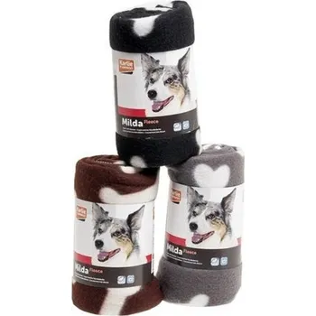 Dětská deka Karlie Fleece deka s motivem kostiček černá