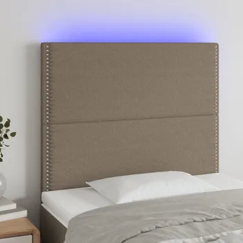 Čelo postele s LED taupe 100x5x118/128 cm textil - 8720287289227