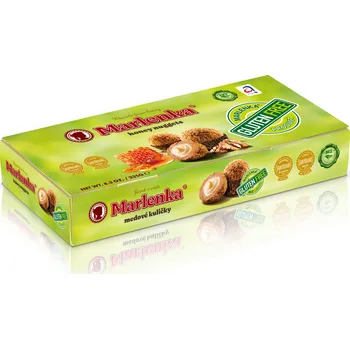 Trvanlivě pečivo MARLENKA international s. r. o. Marlenka Medové kuličky bezlepkové 235g Datum expirace 15.01.2026