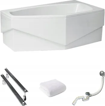 Vana Rohová vana 140x80 asymetrická pravá MARIKA k obezdění POLIMAT