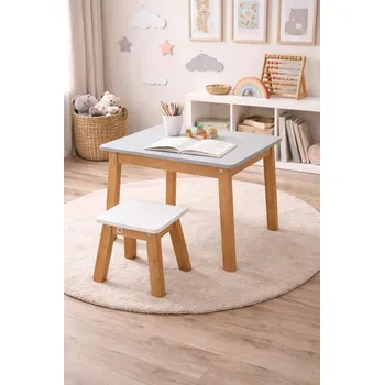 dětská jídelní sada Bella Dětský dřevěný jídelní set – stůl a stolička