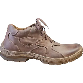 Pánské polobotky D 475/C - 11 Pánské kotníkové kožené boty, hnědá barva, doprodej 40