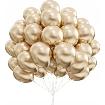 Balónek Balónky zlaté šampaňské zlatý chrom Svatba Narozeniny 26 cm Velké 50 ks