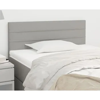Čelo postele světle šedé 100 x 5 x 78/88 cm textil - 8720287149743