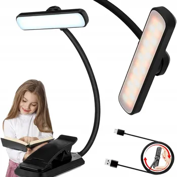 Lampička LED STOLNÍ LAMPA ŠKOLNÍ NOČNÍ NA ČTENÍ S KLIPEM NA STŮL