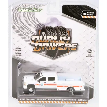autíčko Chevrolet Silverado HD 3500 Dually Service Bed CalTrans 2016 1:64 Chevrolet Silverado - kovový model
