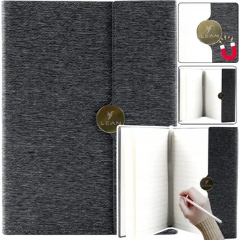 Zápisník NOTES KANCELÁŘSKÝ ZÁPISNÍK A5 LINKOVANÝ NA MAGNET ELEGANTNÍ S ČERNÝM OBALEM