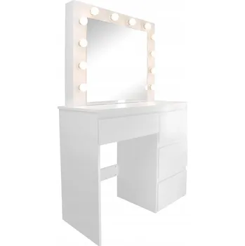 Toaletní stolek Toaletní kosmetický stolek Hollywood 90x40x140 cm (kosmetický stolek, stolek toaletní s osvětlením)